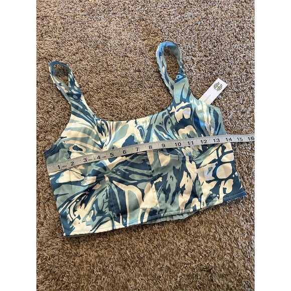 House of Harlow 1960 Women's Blue Satin Smocked Bustier Crop Tank Size S - Picture 6 of 8